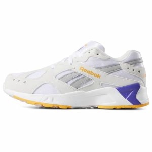 Adidasy Męskie Reebok Aztrek Białe/Szare/Złote/Fioletowe PL 51WBZYP